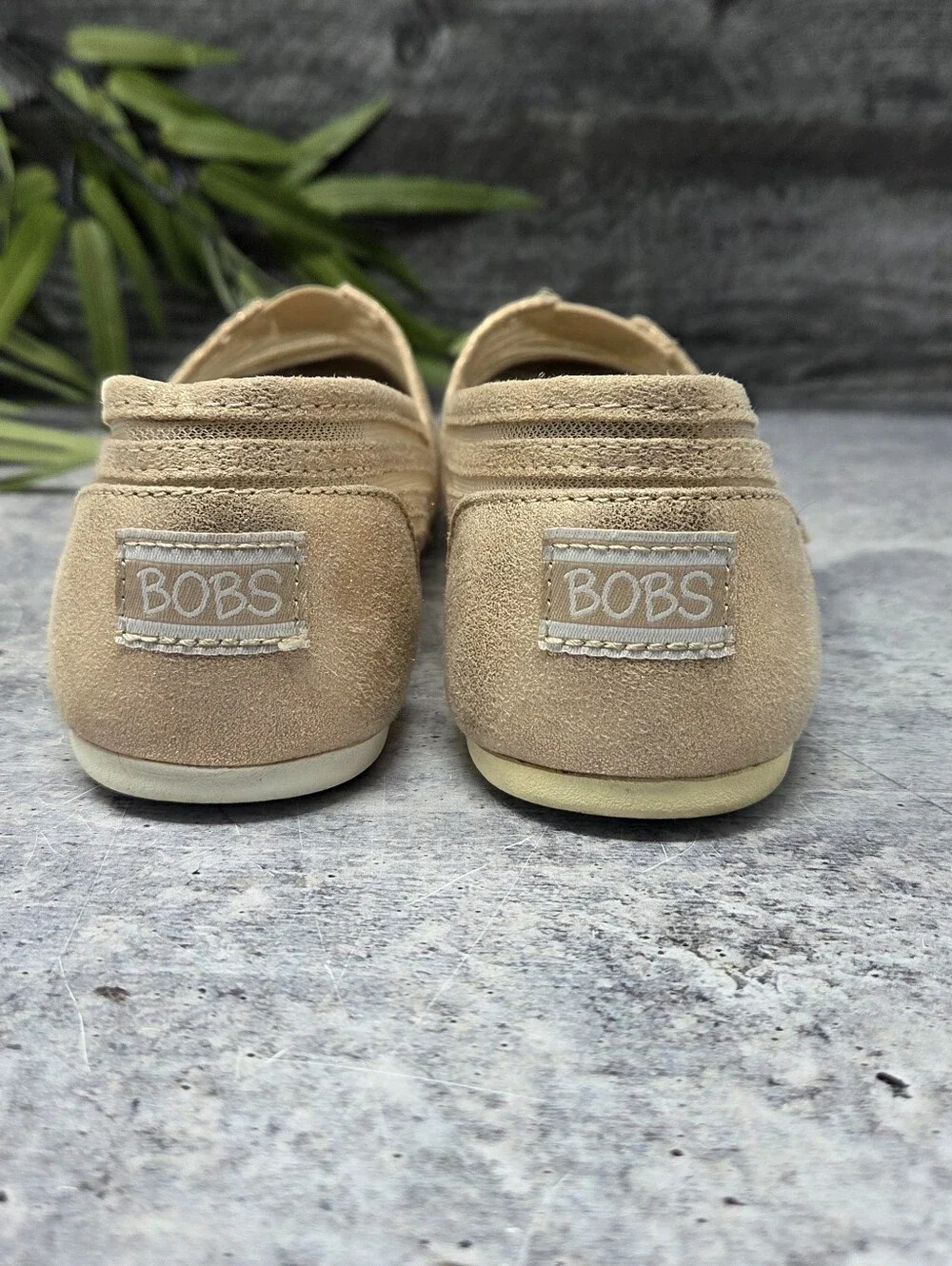 Bobs Skechers Champagne Mesh Slip-on Shoes Sneakers Size 9